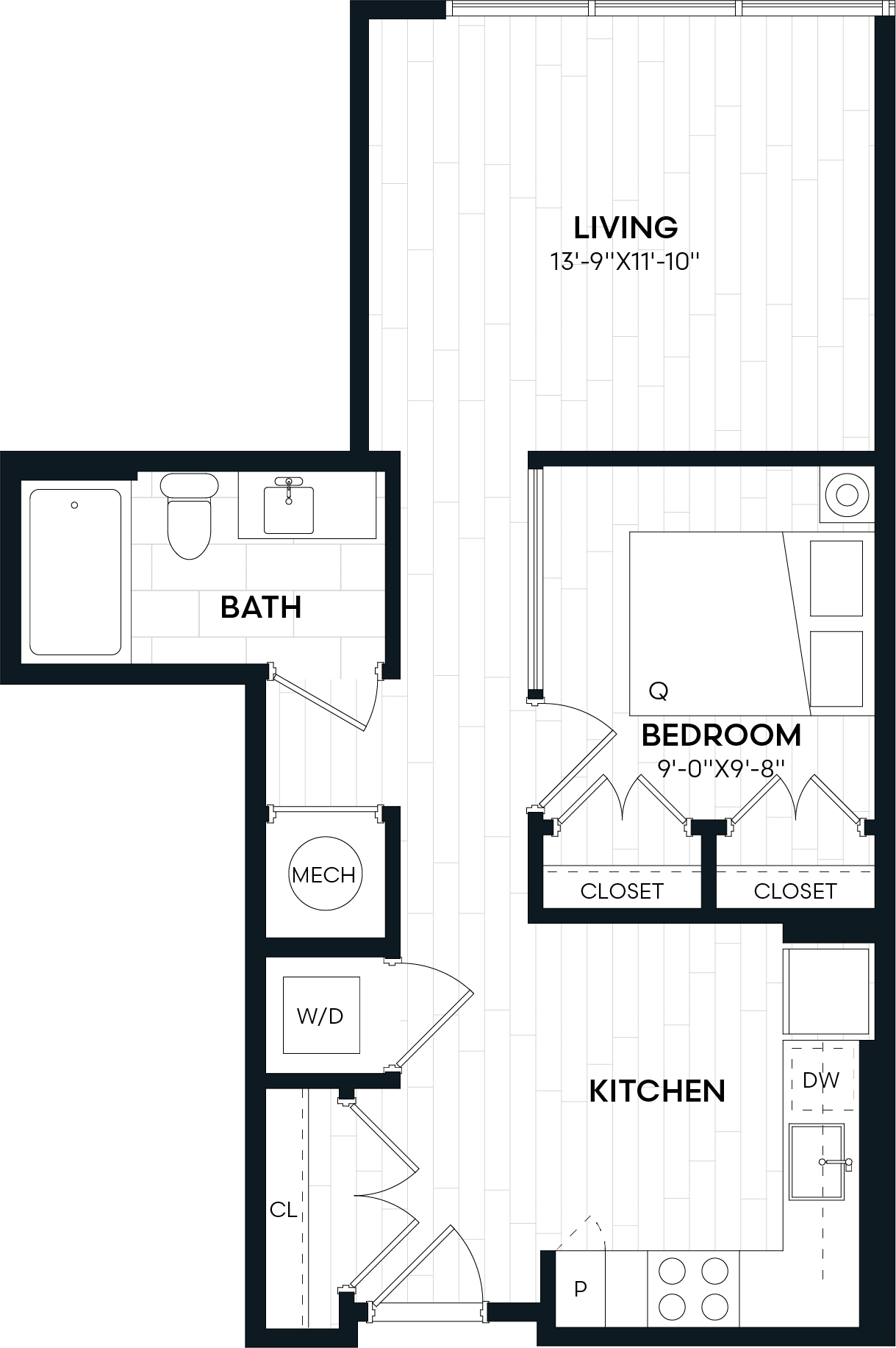 Jr 1 Bed/1 Bath-1N